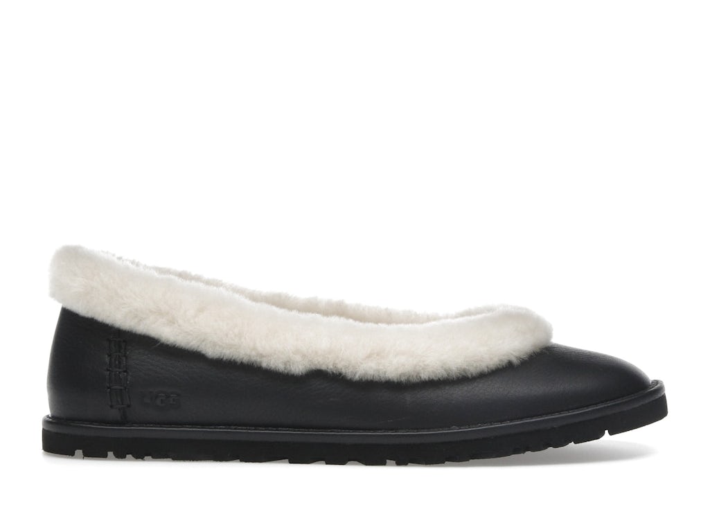 UGG Zora Leather Ballet Flat Black (Women's)