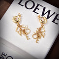 18K LOEWE Anagram Script Earrings