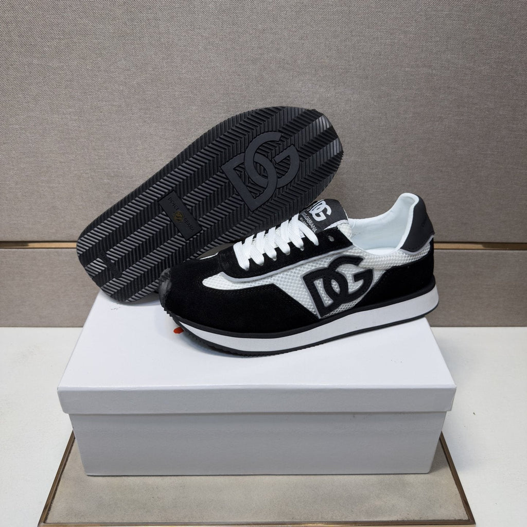 Dolce & Gabbana Black and White Panel Sneakers — side