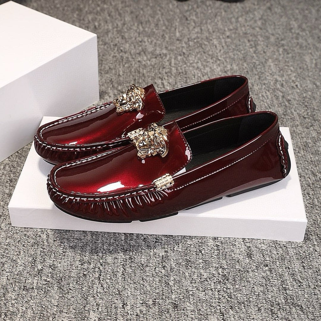 Versace Burgundy Ornament Loafers — hero
