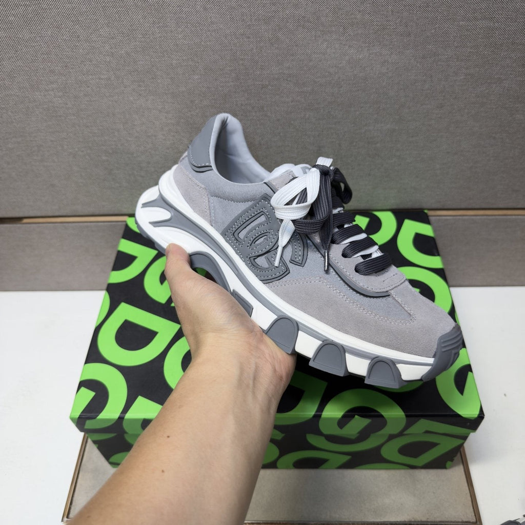 Dolce & Gabbana Gray Paneled Sneakers — model