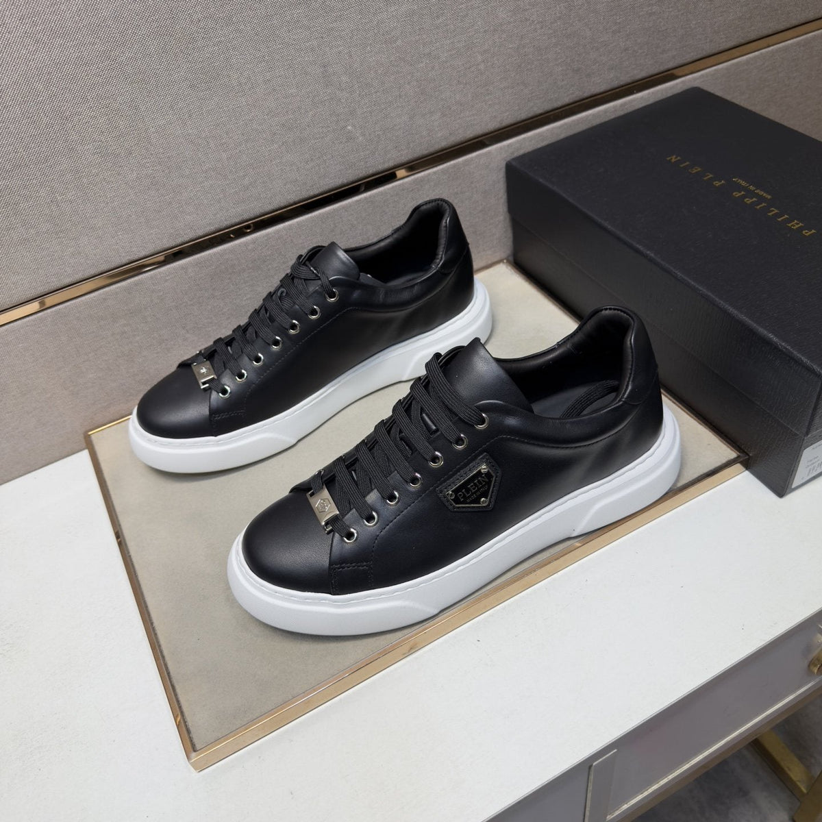Philipp Plein Men's Black Low-Top Sneakers — front
