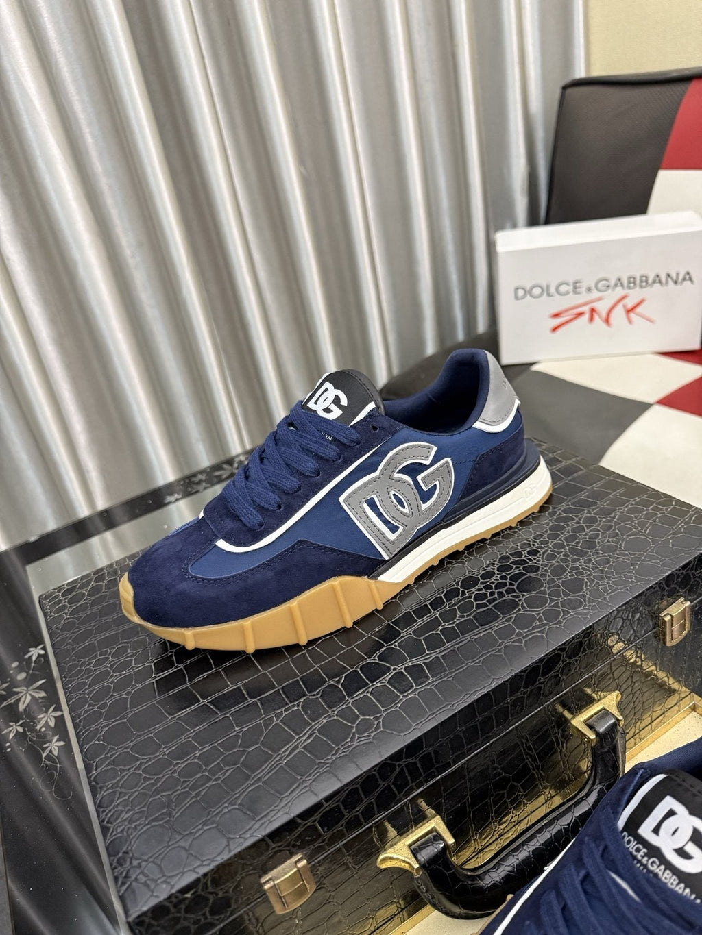 Dolce & Gabbana Navy Gum-Sole Sneakers — side