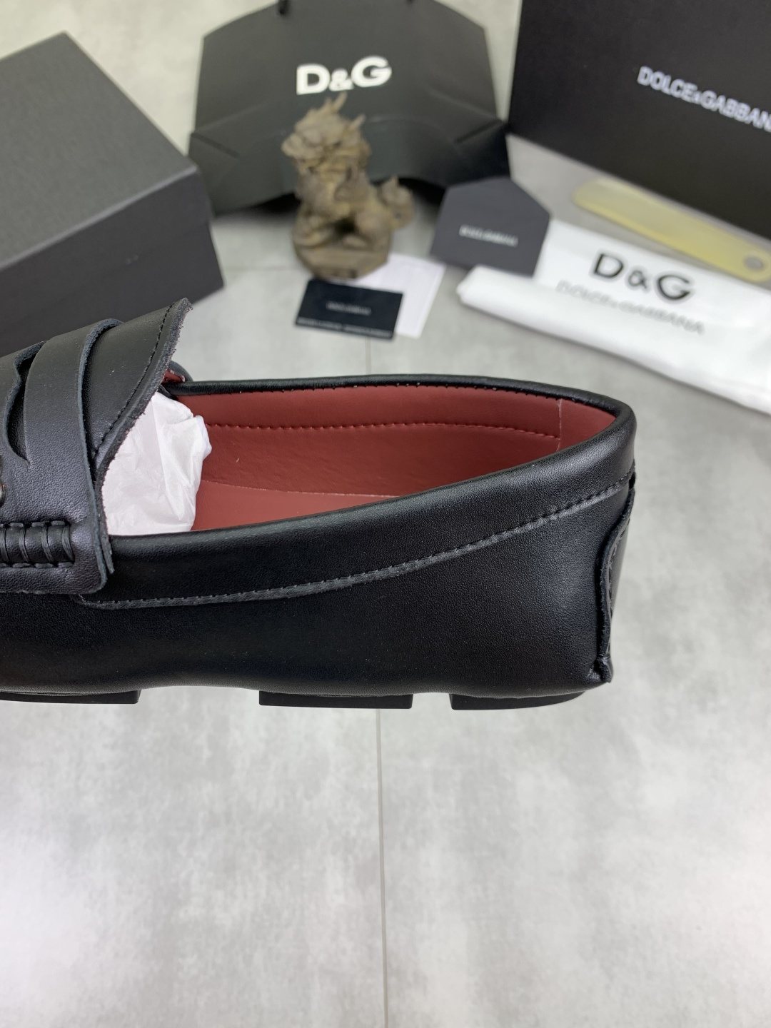 Dolce & Gabbana Navy Driving Loafers — detail
