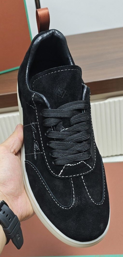 Loro Piana Black Low-Top Sneakers — front