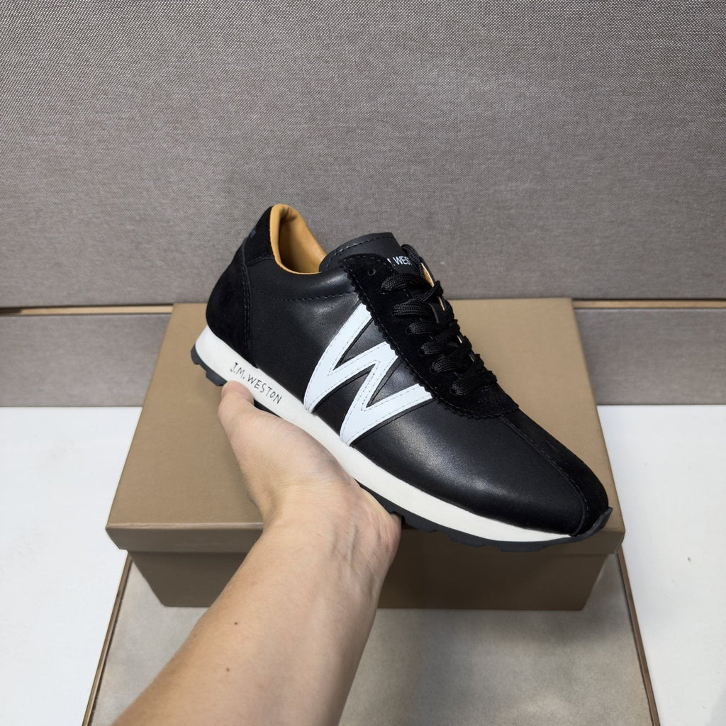 J.M. Weston Black W-Detail Sneakers — model