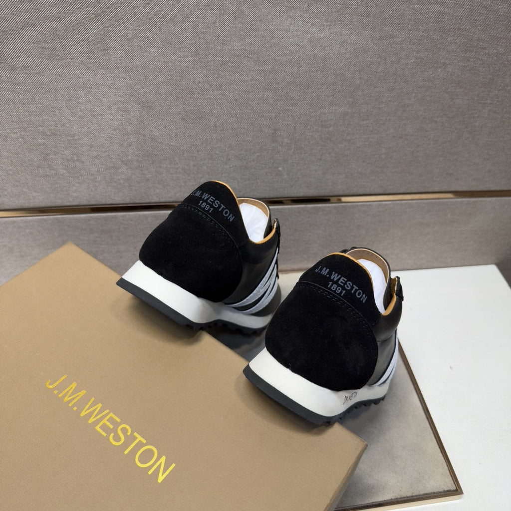 J.M. Weston Black W-Detail Sneakers — back
