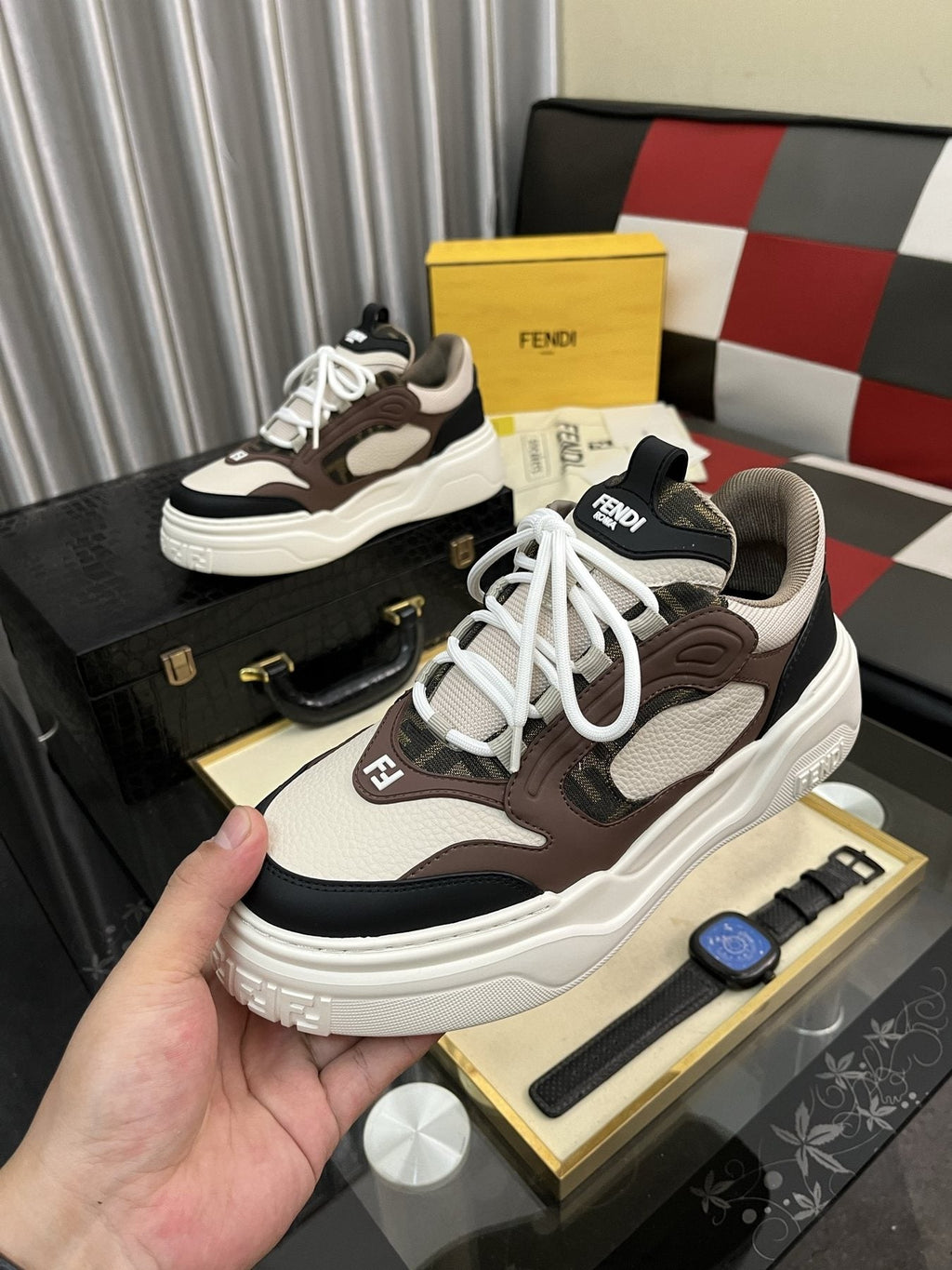 Fendi FD Match Paneled Sneakers — model