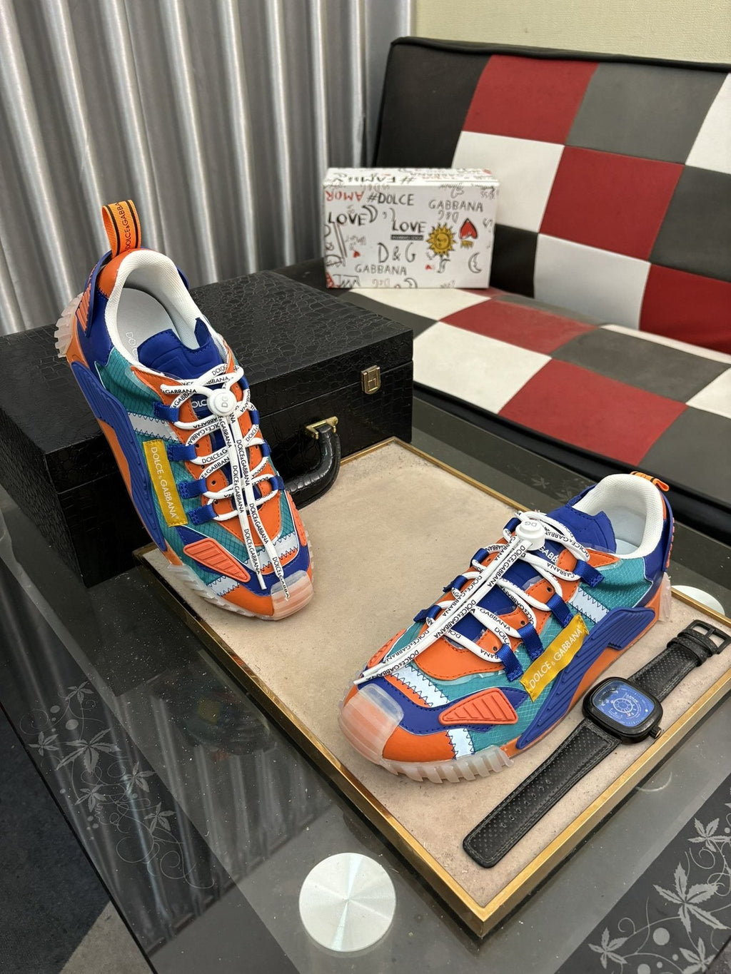 Dolce & Gabbana Colorblock Layered Sneakers — model