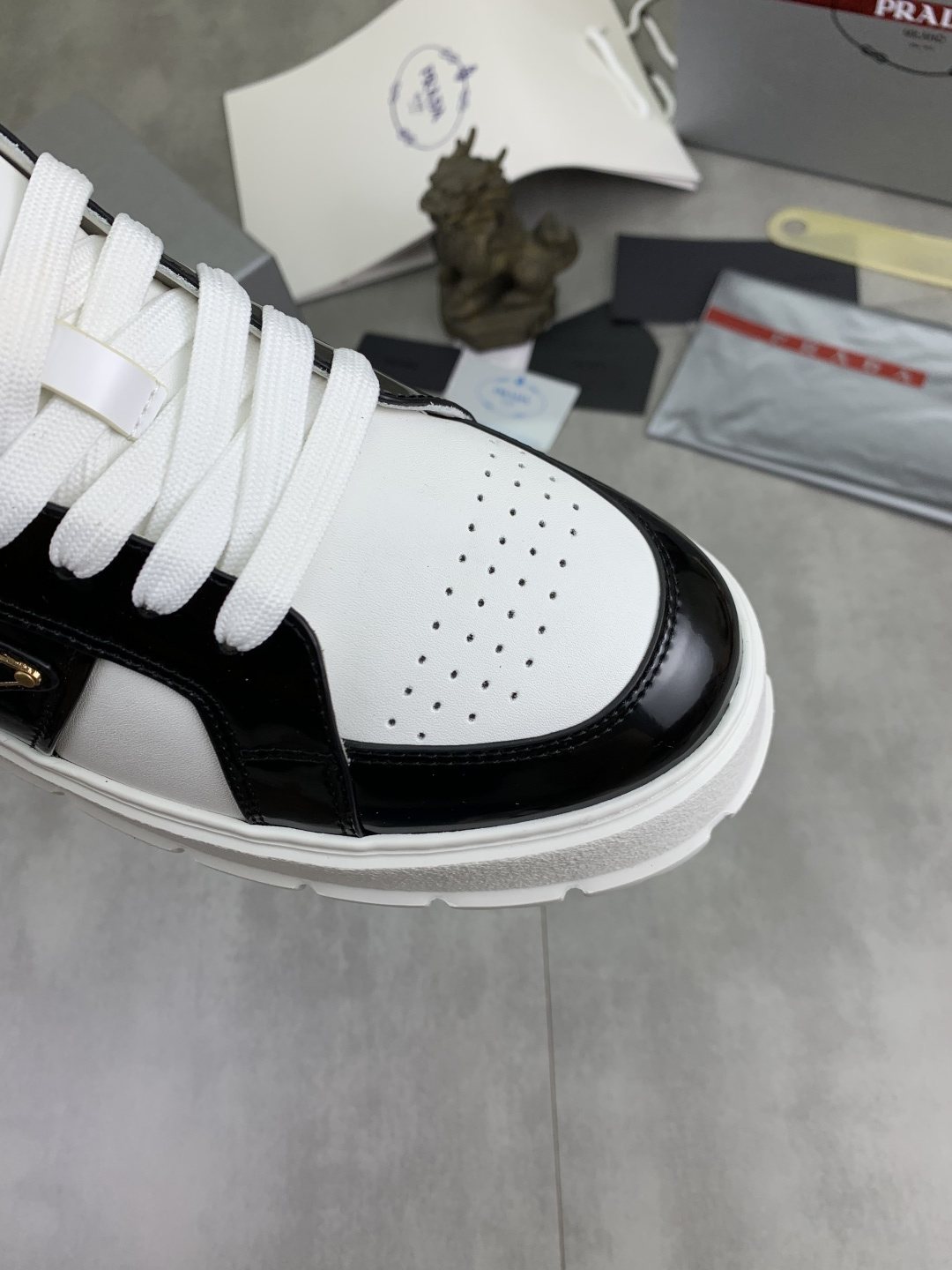 Prada Paneled Lug-Sole Low-Top Sneakers — detail