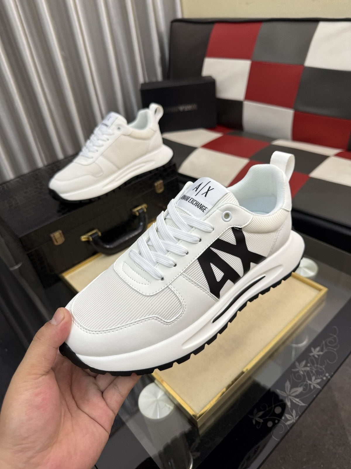 Armani Side-Graphic Casual Sneakers — model