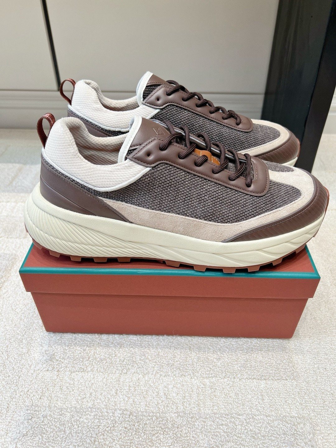 Loro Piana Paneled Low-Top Sneakers — side
