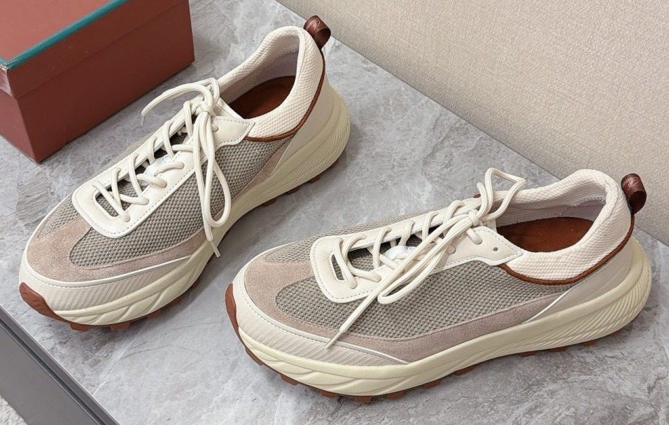 Loro Piana Paneled Low-Top Sneakers — front