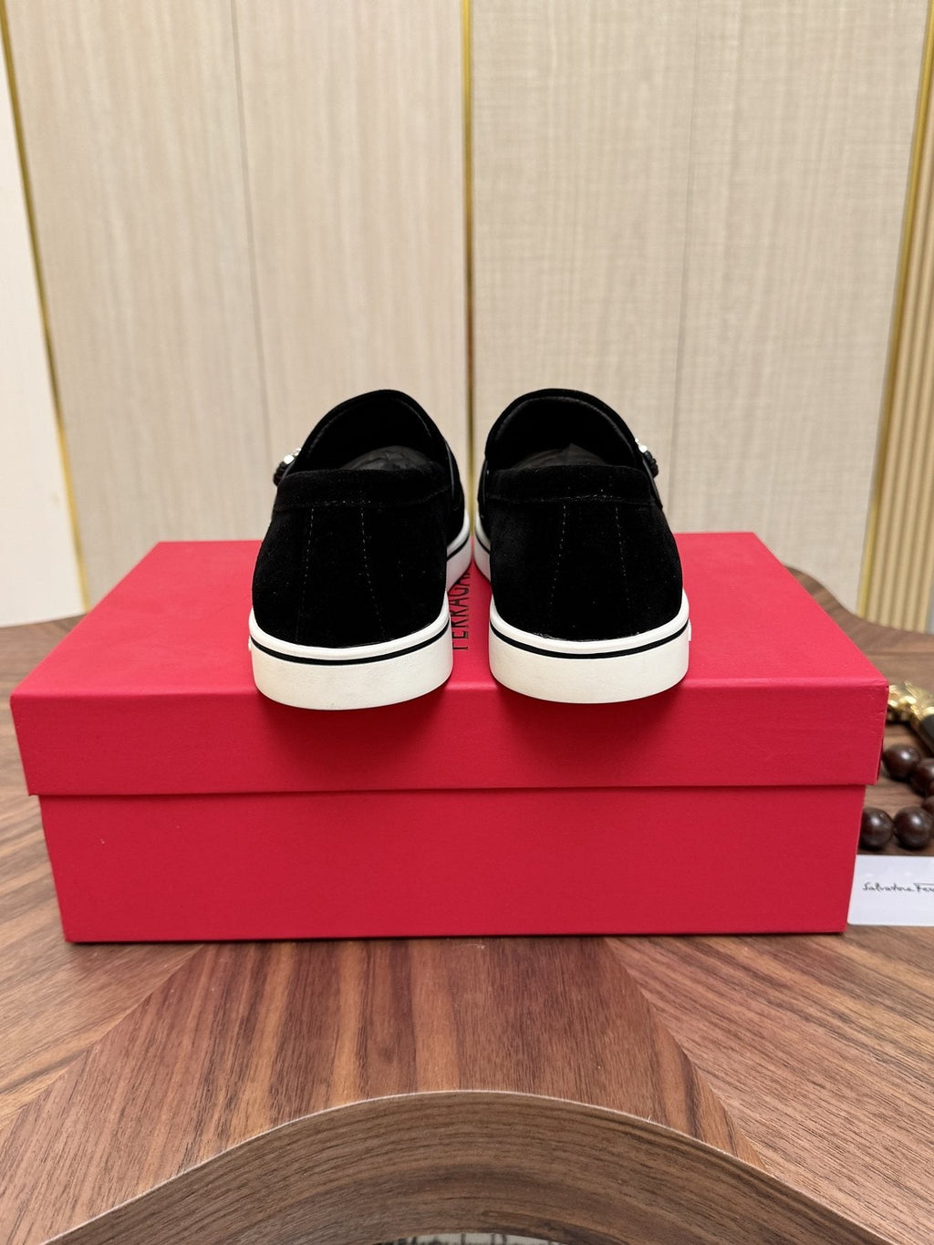 Salvatore Ferragamo Men's Textured Slip-On Loafers — back