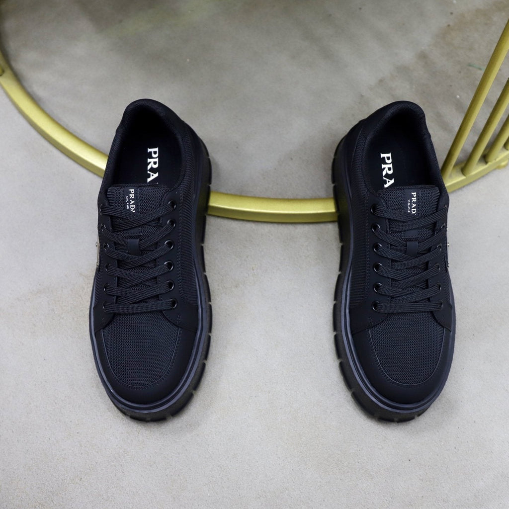 Prada Paneled Chunky-Sole Sneakers — front