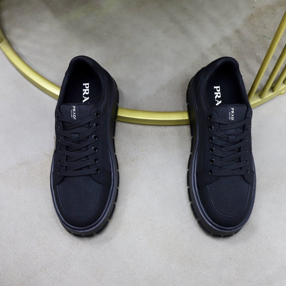 Prada Paneled Chunky-Sole Sneakers — front