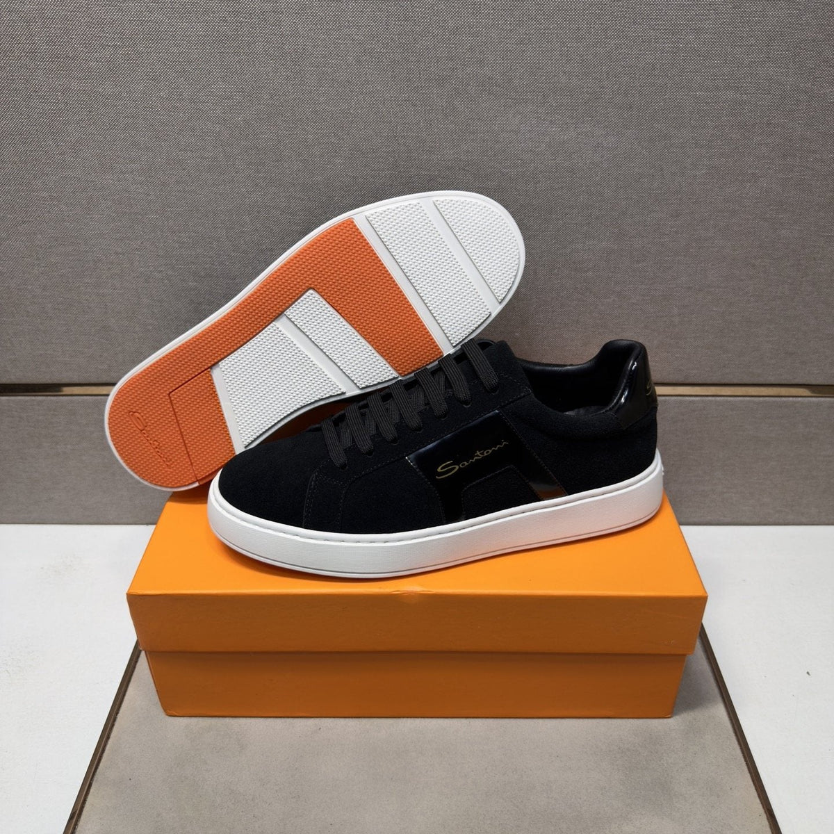 Santoni Paneled Low-Top Sneakers — side