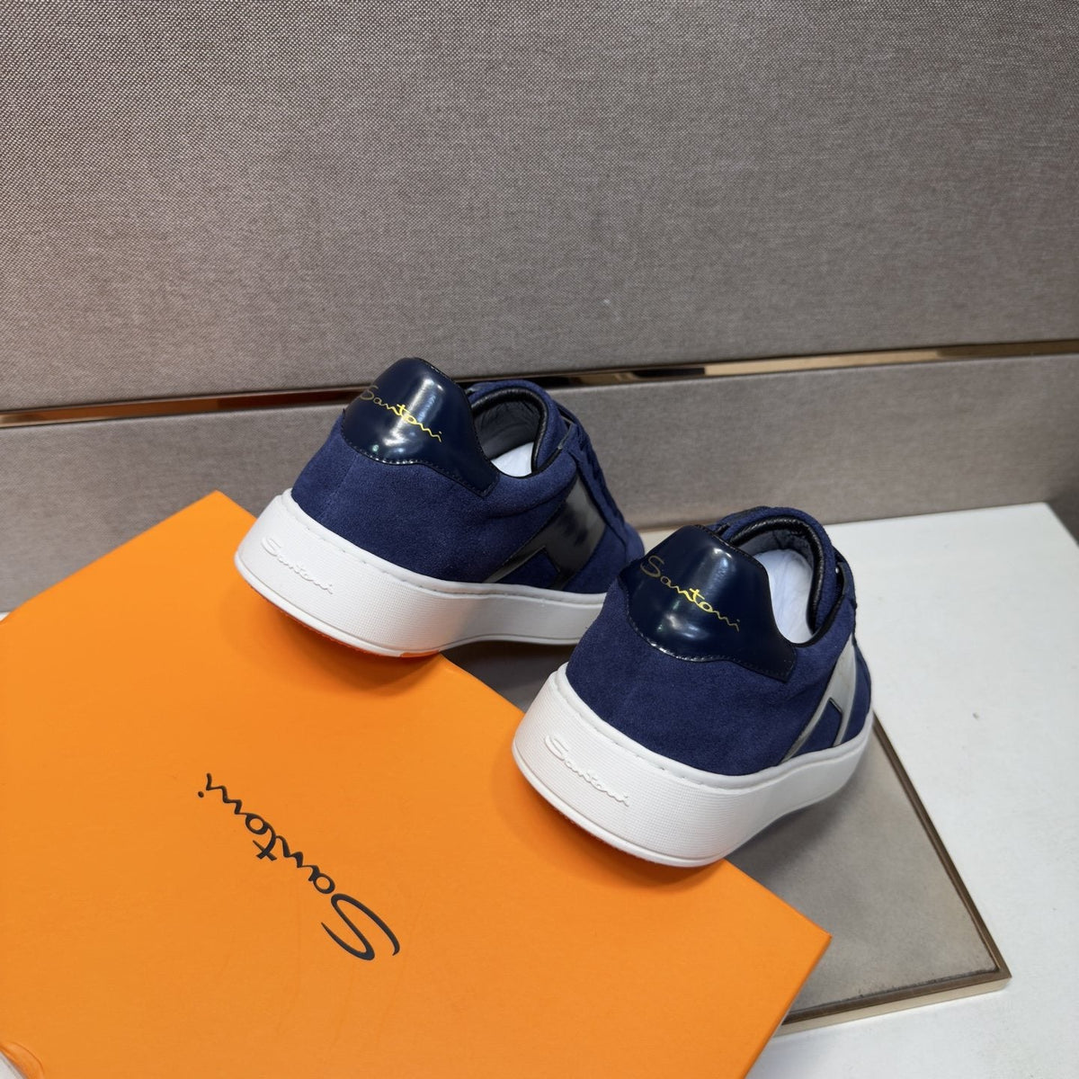 Santoni Paneled Low-Top Sneakers — back