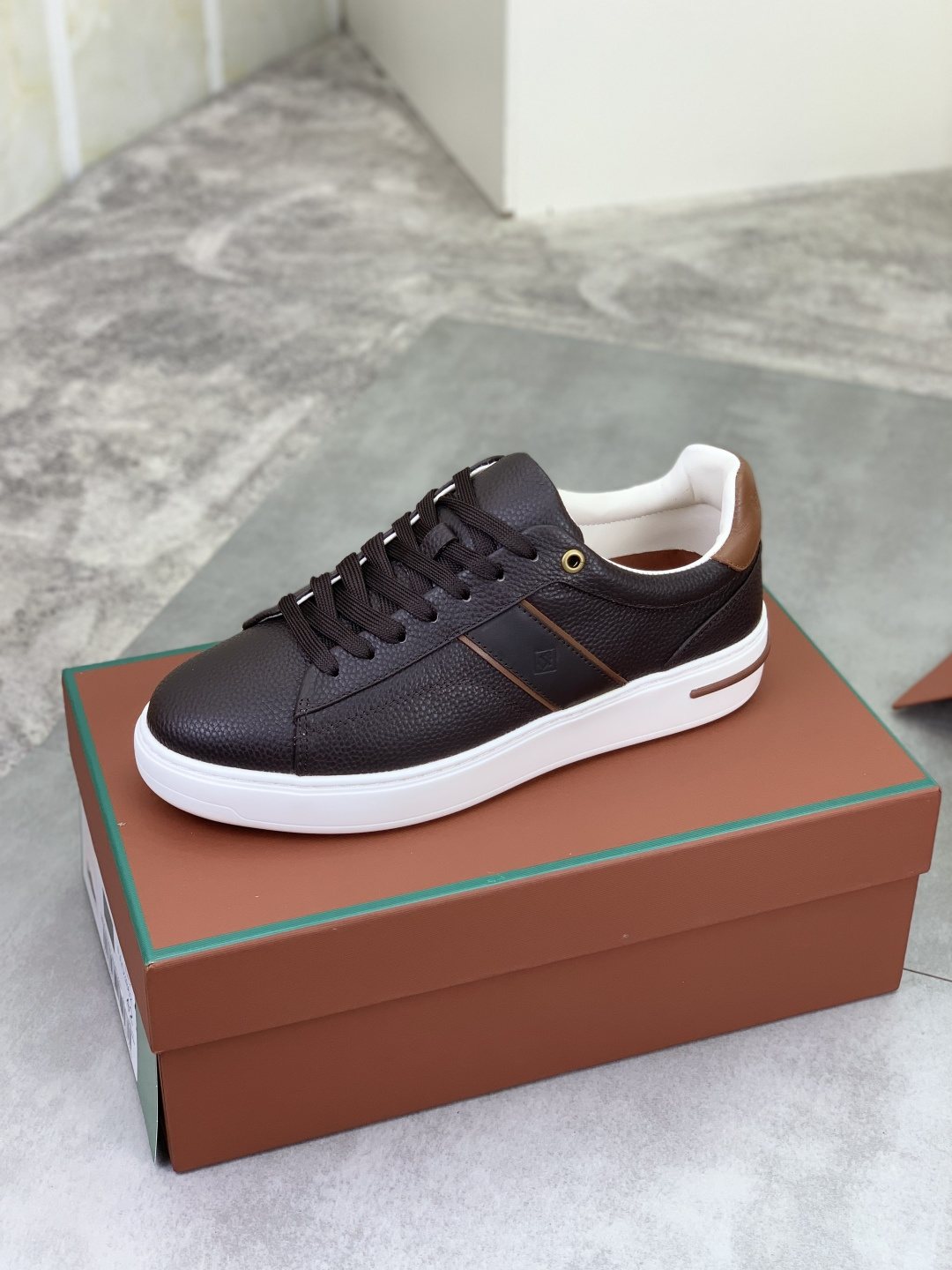 Loro Piana Contrast-Trim Low-Top Sneakers — side