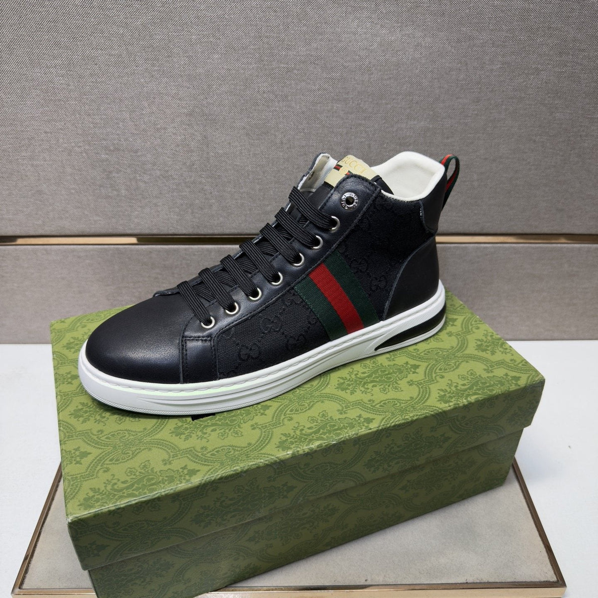 Gucci Men's Striped High-Top Sneakers — front