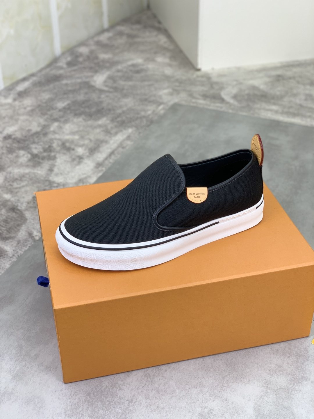 Louis Vuitton Elastic-Gore Slip-On Sneakers — side