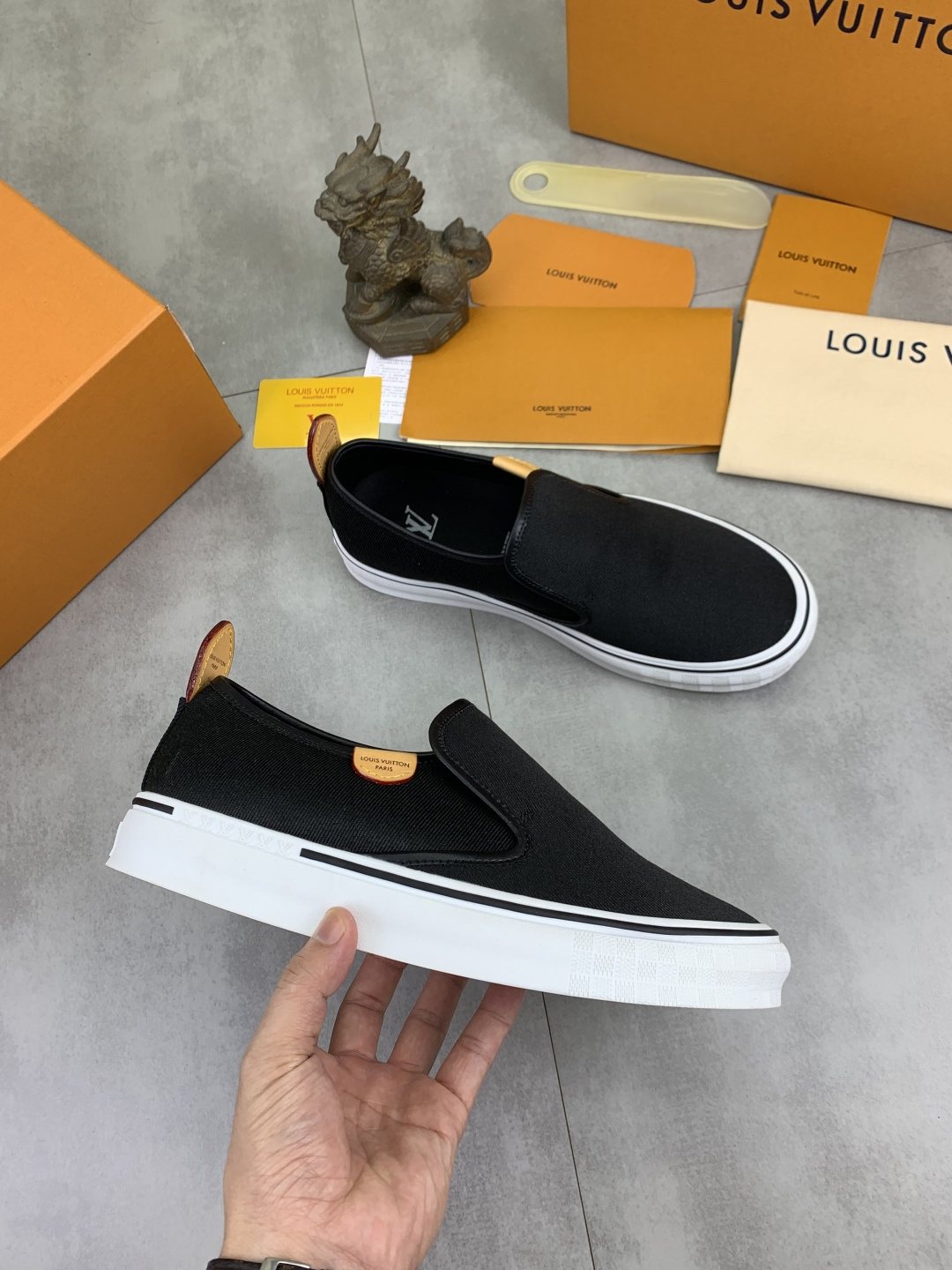 Louis Vuitton Elastic-Gore Slip-On Sneakers — model