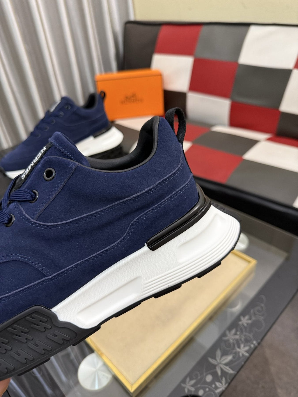 Hermès Layered Low-Top Sneakers — detail