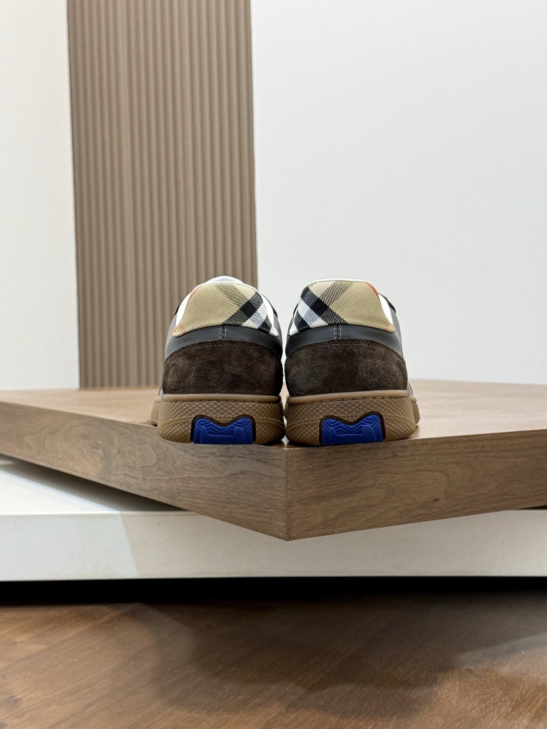 Burberry Check-Panel Low-Top Sneakers — back