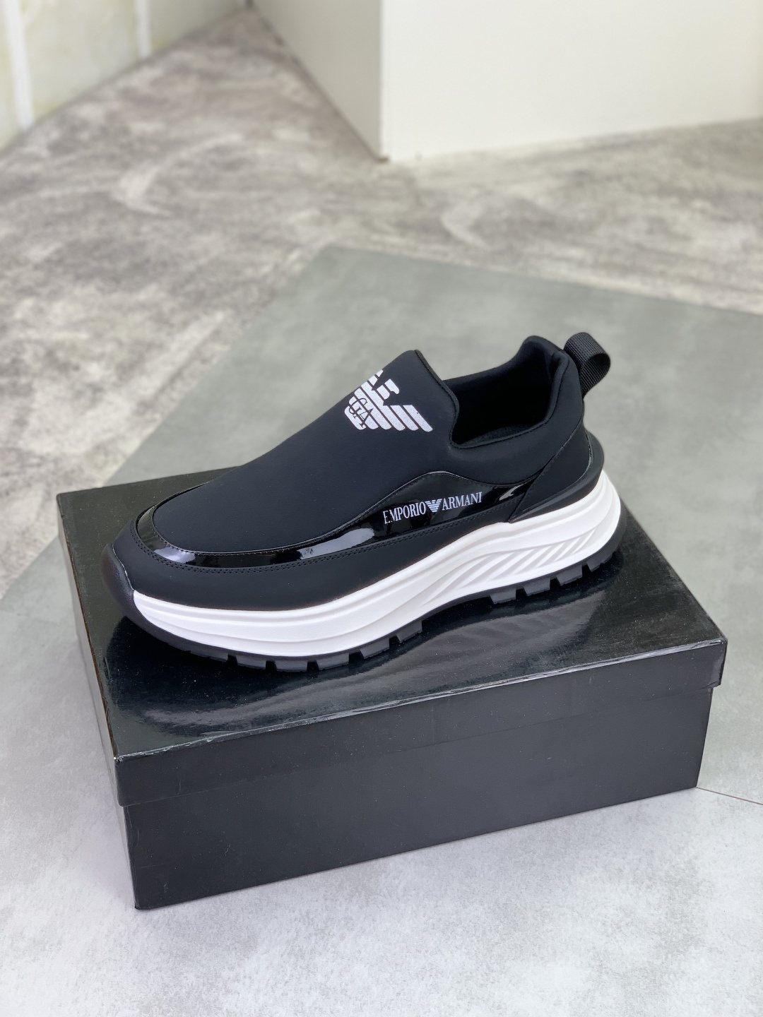 Giorgio Armani Contrast-Sole Slip-On Sneakers — side