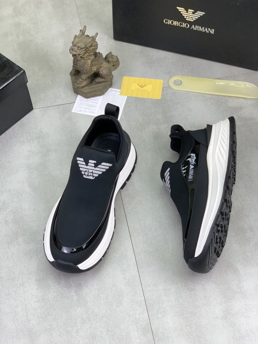 Giorgio Armani Contrast-Sole Slip-On Sneakers — front