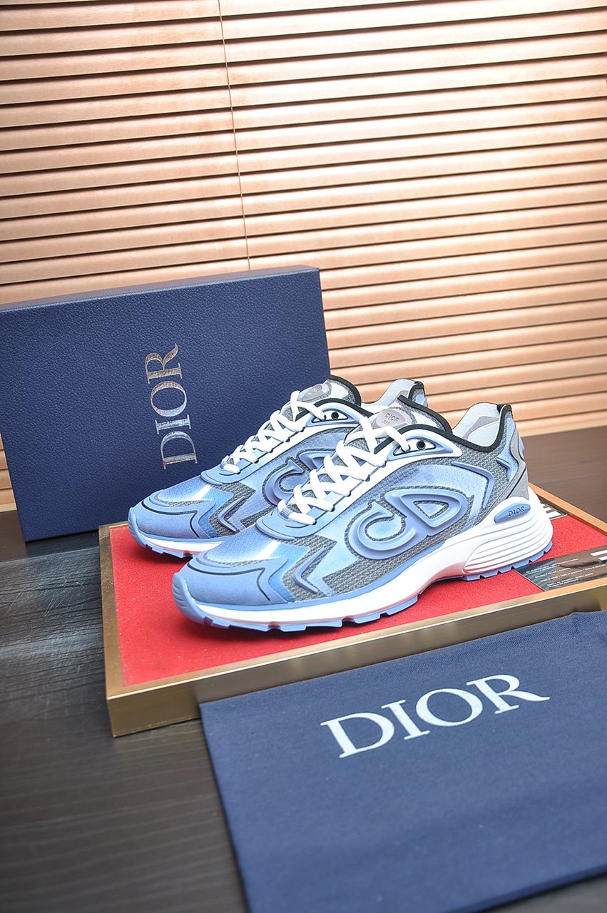 Dior Paneled Lace-Up Sneakers — front