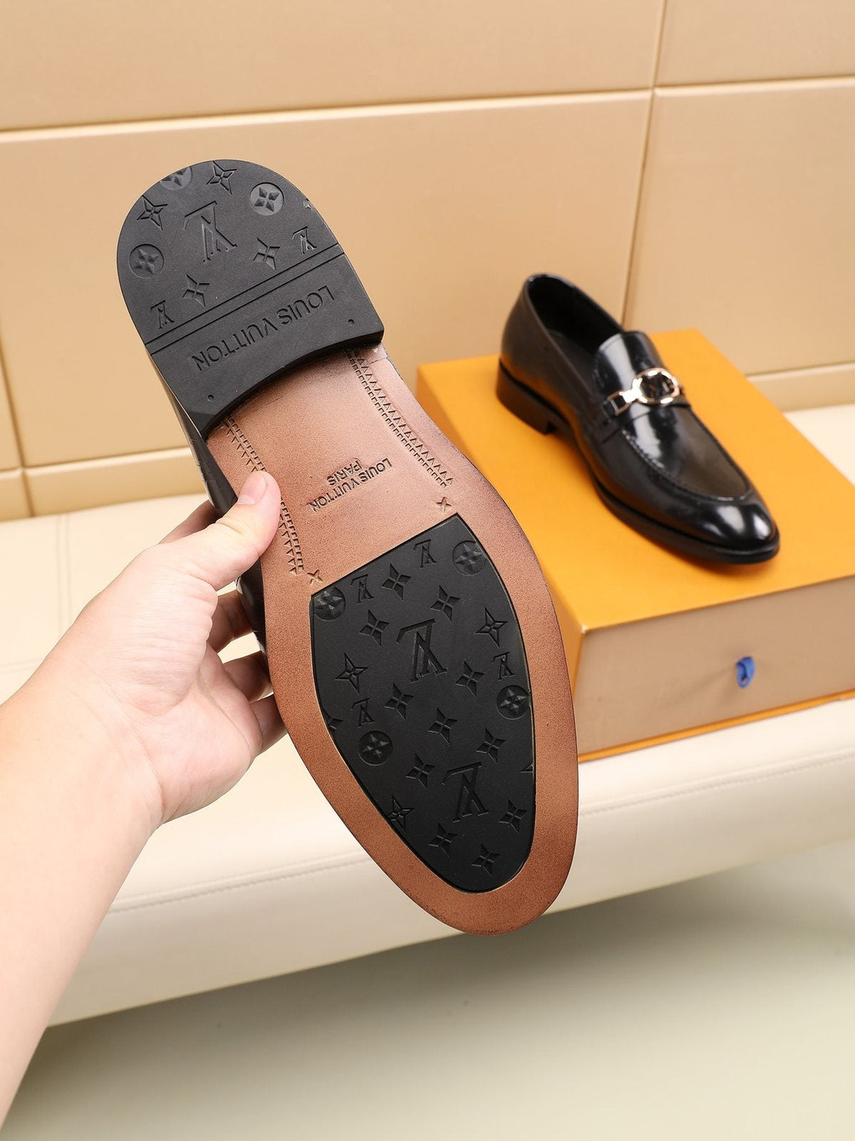 Louis Vuitton Embossed Bit Loafers — front