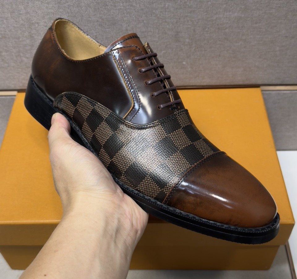 Louis Vuitton Check-Panel Lace-Up Dress Shoes — hero
