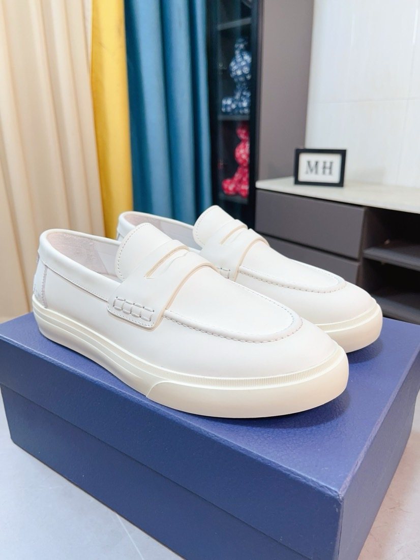 Dior Contrast-Sole Strap Loafers — front