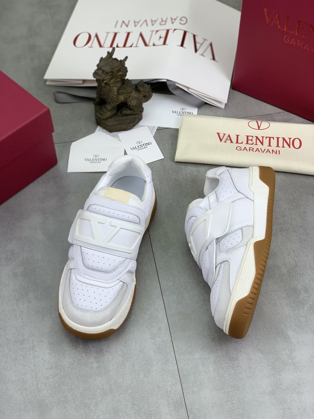 Valentino Double-Strap Low-Top Sneakers — front