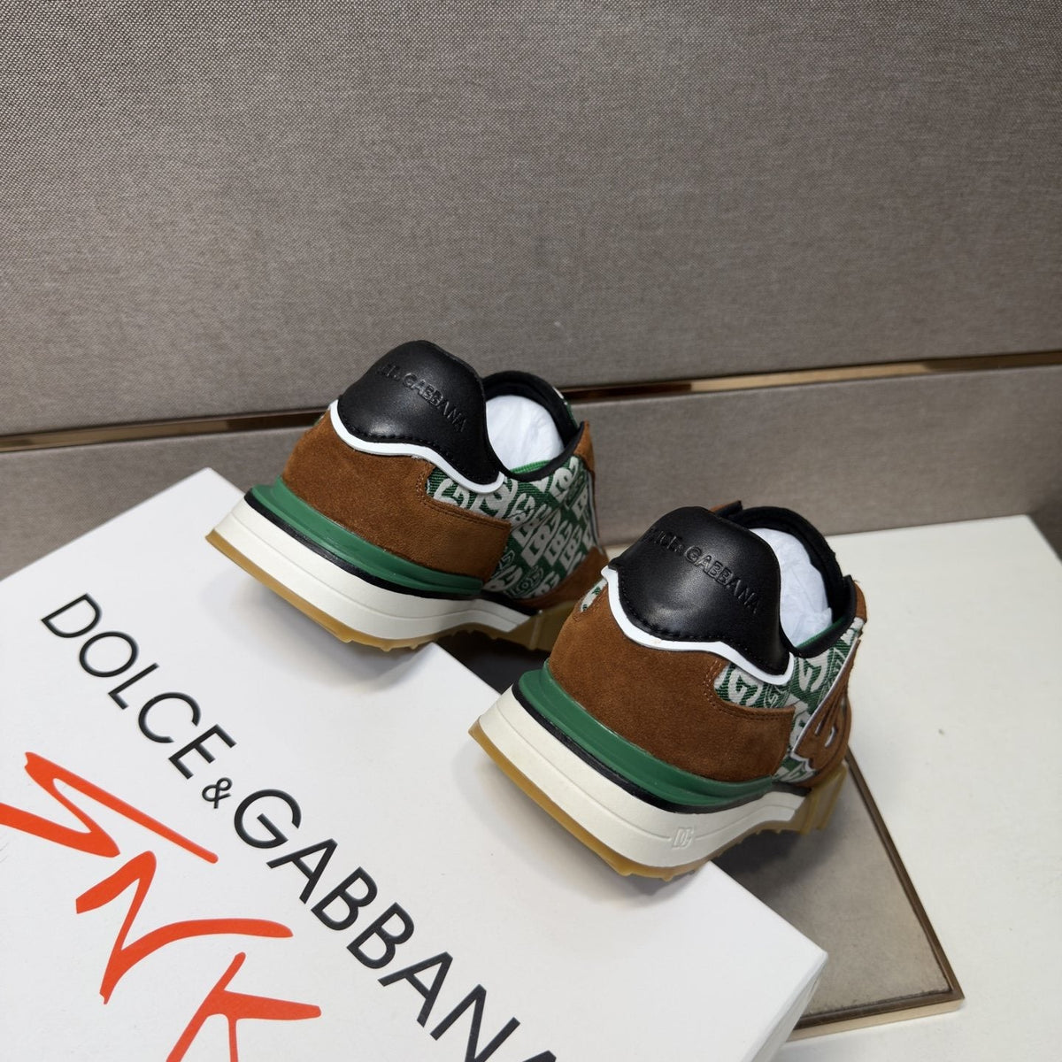 Dolce & Gabbana Patterned Panel Low-Top Sneakers — back
