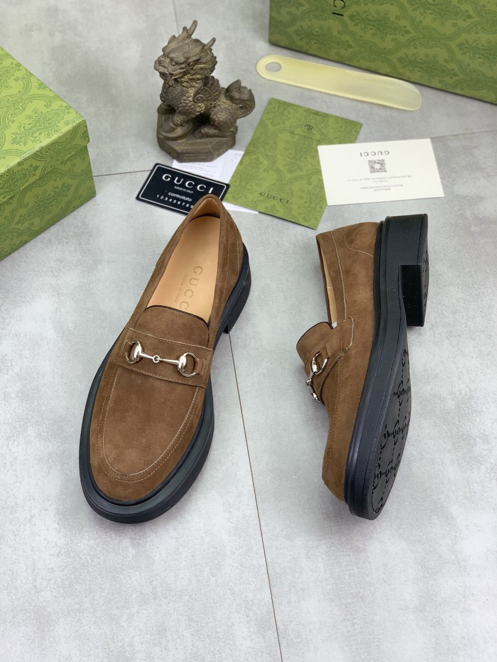 Gucci Men's Metal-Bit Loafers — front