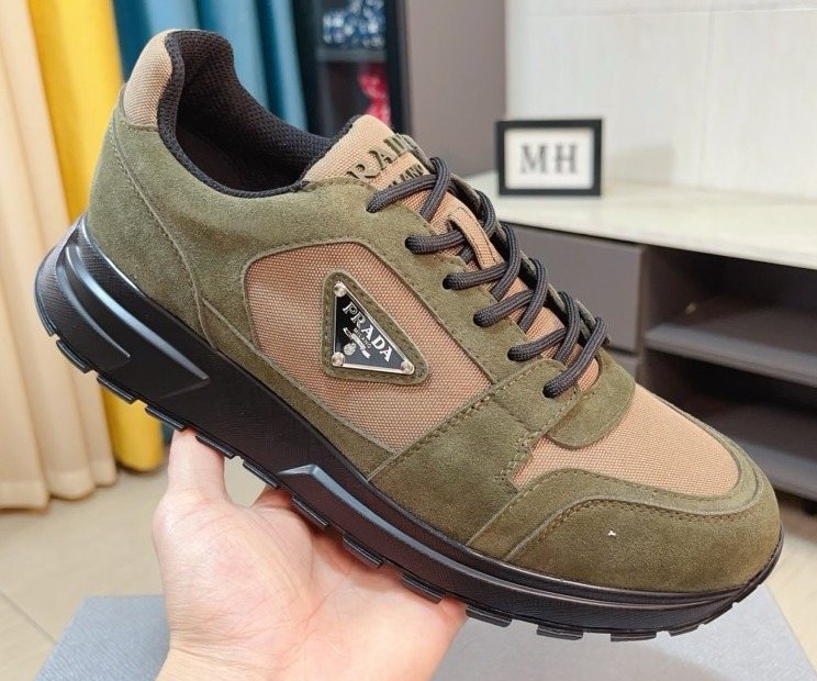 Prada Men's Paneled Low-Top Sneakers — front