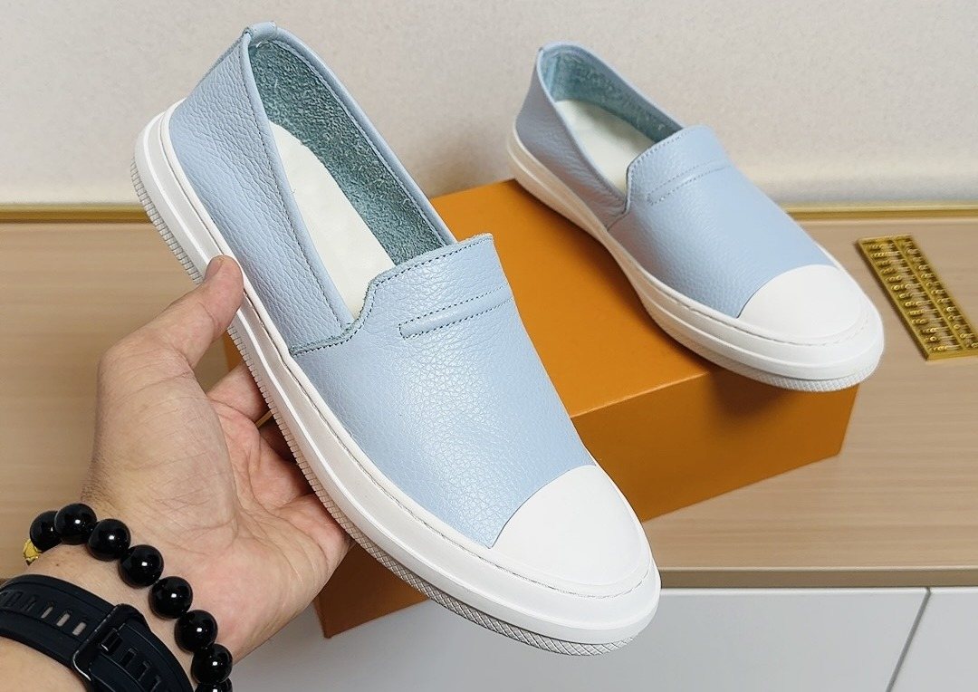 Gucci White-Toe Slip-On Shoes — front