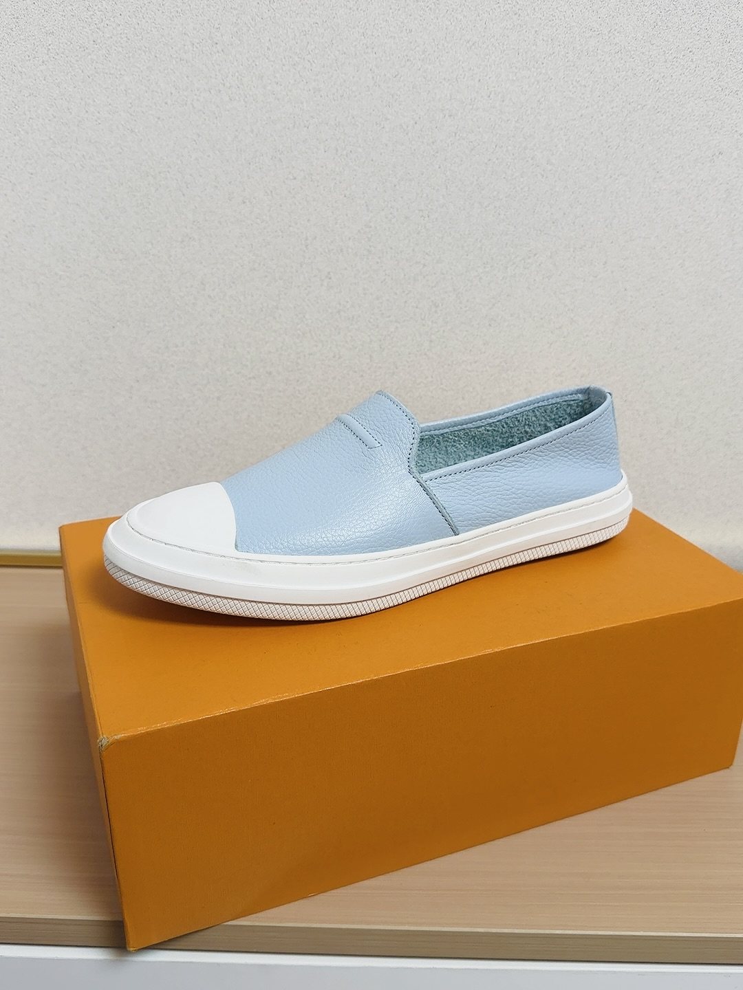 Gucci White-Toe Slip-On Shoes — side