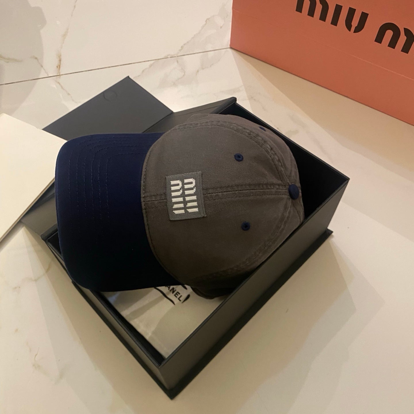 MiuMiu Color-Blocked Logo Baseball Cap